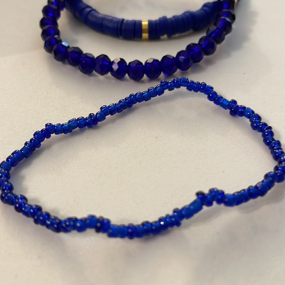 Royal Blue Beaded Bohemian Bracelets - Picture 7 of 7